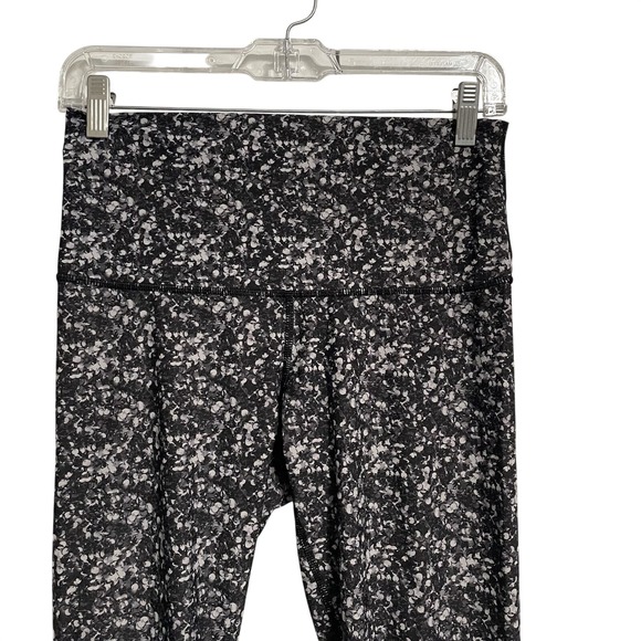 Lululemon High-Waisted Black & White Speckled Athletic Leggings leggings Sz 4 - Picture 2 of 10